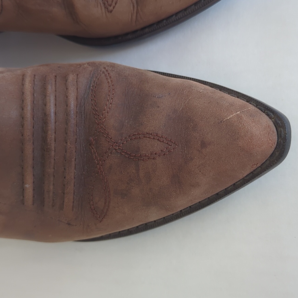 Vintage Maine Woods Dude Leather Tooling Cowgirl Western Ankle Shooties 9M Brown - Picture 9 of 16